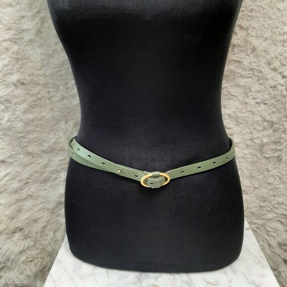 Talbot Green Genuine Leather Slim Belt 34"L - Picture 1 of 7